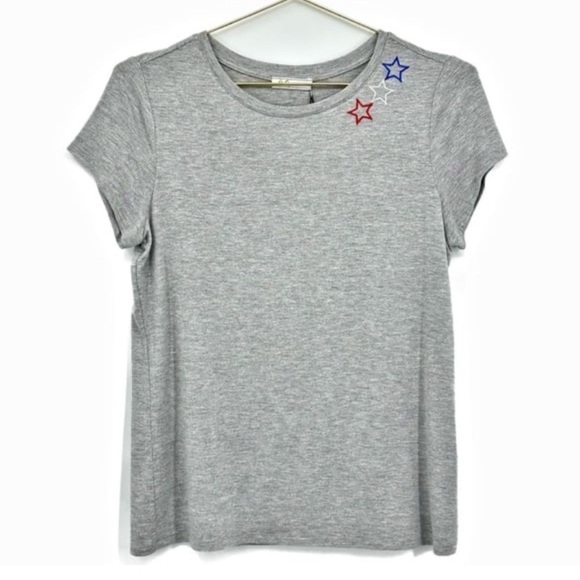 BRIT.NY Gray Star Embellished Tee Size Small NWT - Picture 10 of 10